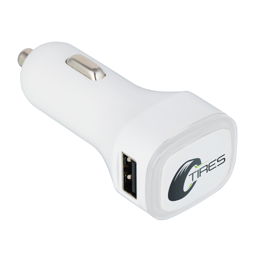 USB-Autoladeadapter COLLECTION 500 - transparent, weiß / transparent