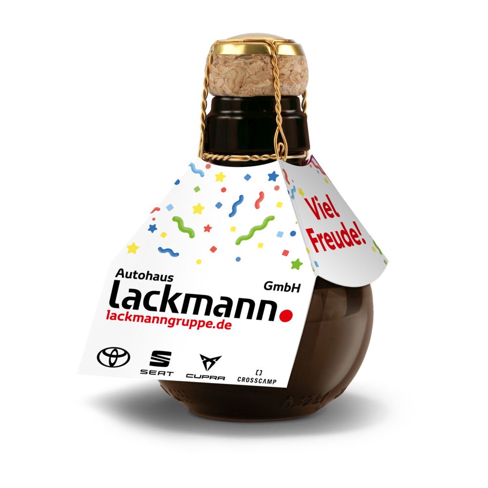 Kleinste Sektflasche der Welt! Fröhliche Weihnachten - Inklusive Geschenkkarton in Rot, 125 ml